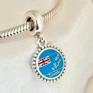 Pandora Tuvalu Flag Dangle S925 Silver Charm